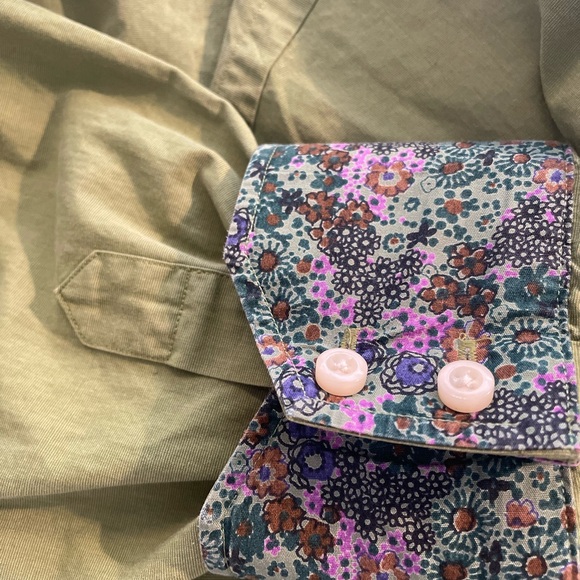 Tailorbyrd Men's Green button down collared Flip-cuff Shirt XXL - Picture 2 of 9